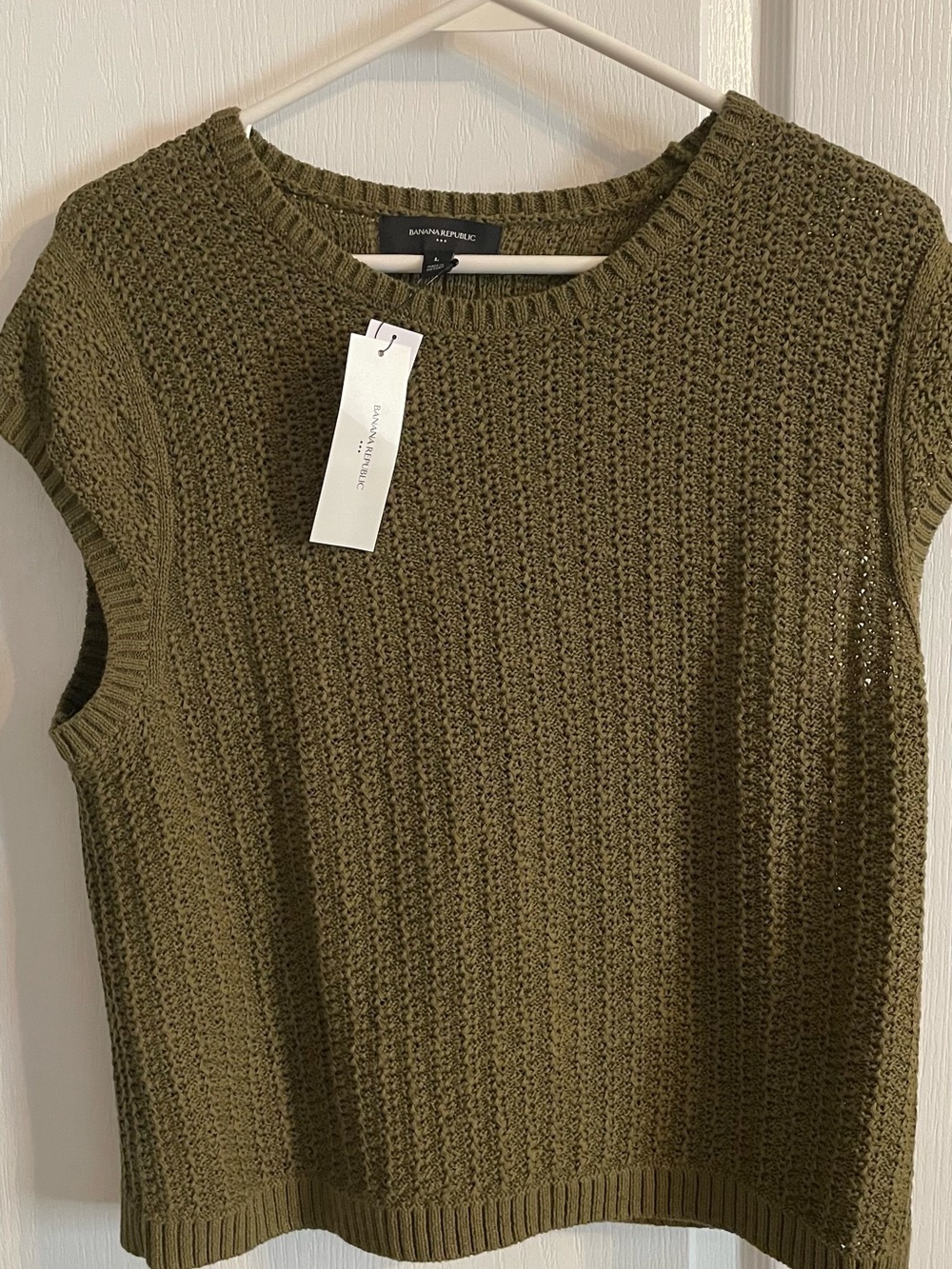 NWT Banana Republic Textured Cottom-blend sweater L in Landslide Green